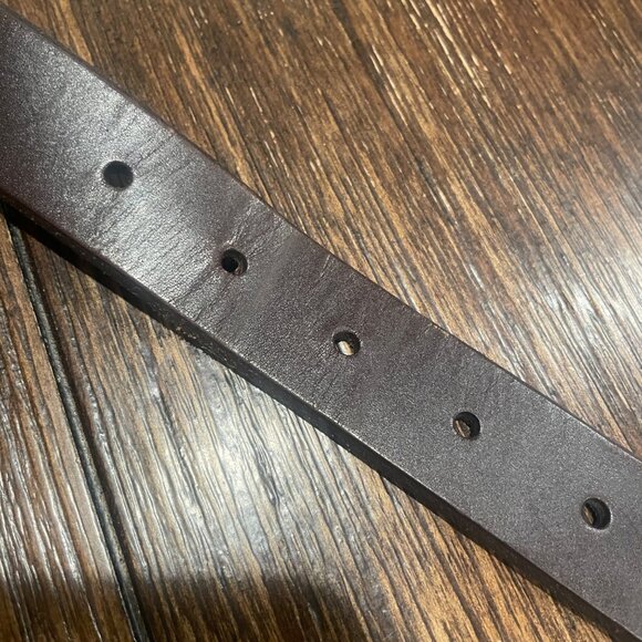 DEFECTIVE Madewell Men's Belt Approx. Sz 28-30 (?) (37.5"L) Narrow Leather Brown - Picture 4 of 14